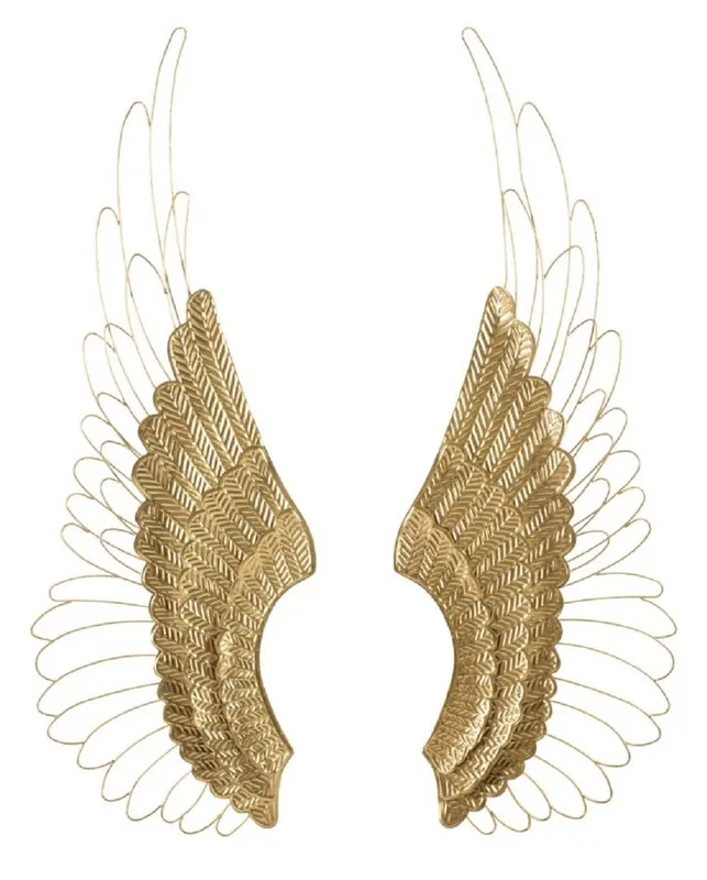 Neue Kollektion Casa Padrino ensemble d'ailes de décoration murale en métal de luxe or 105,5 cm