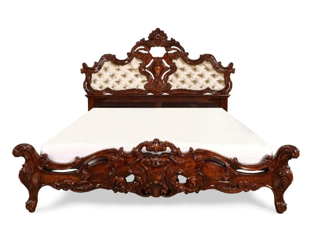 Rabatt Casa Padrino lit double baroque de luxe marron / or - Meubles de chambre baroque