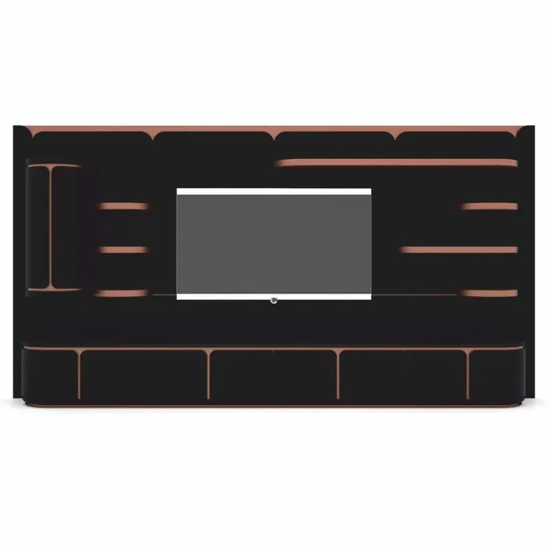 Sonderangebot Casa Padrino armoire TV de luxe noir / cuivre 430 cm - Meubles de salon & hôtel