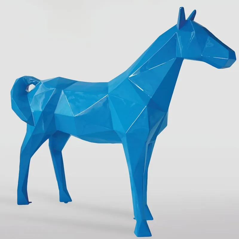 Casa Padrino sculpture décorative XXL cheval bleu 220 x H. 190 cm - Figurine de jardin grandeur nature Billig