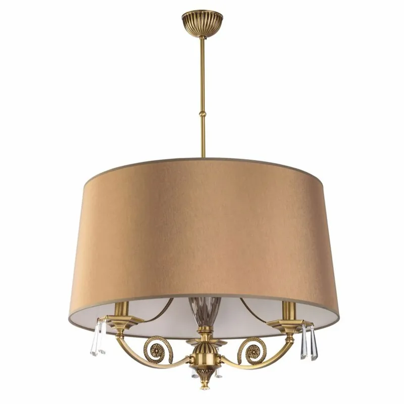 Sonderaktion Casa Padrino lampe suspendue baroque de luxe en cristal laiton avec patine / marron Ø 60 cm