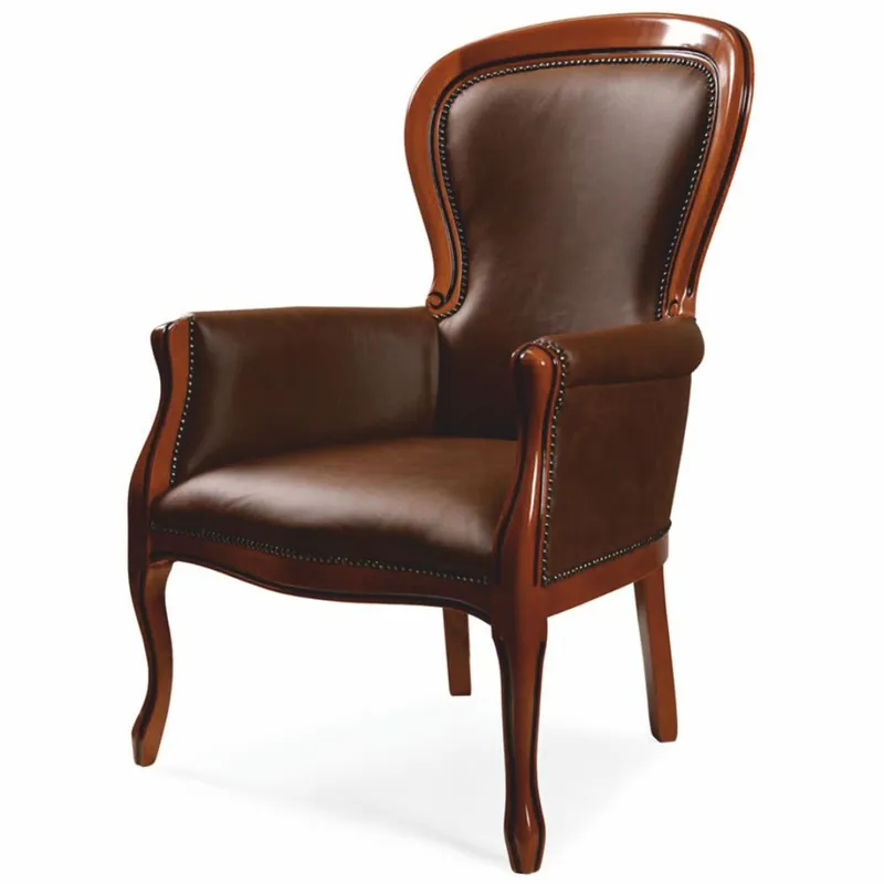 Casa Padrino fauteuil baroque de luxe en cuir artificiel marron foncé / marron - Meubles baroques Saisonangebot