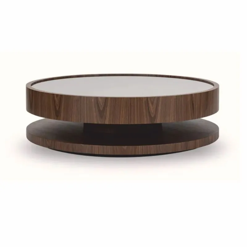Top-Angebot Casa Padrino table basse de luxe avec plateau en verre marron Ø 120 cm - Meubles de salon