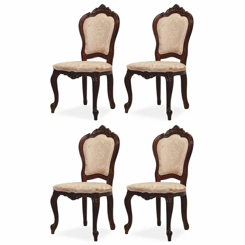 Preiswert Casa Padrino ensemble de 4 chaises de salle à manger baroque de luxe avec motif beige / marron H. 103 cm