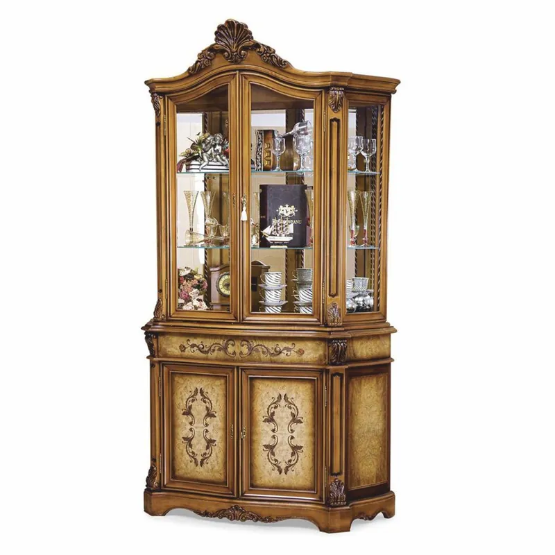 Neue Kollektion Casa Padrino vitrine baroque de luxe marron / naturel H. 232 cm - Meubles de style baroque