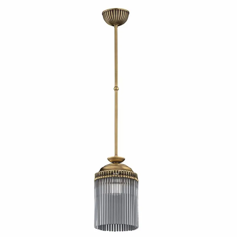 Casa Padrino lampe suspendue baroque de luxe laiton avec patine Ø 15 x H. 70 cm Garantierte Lieferung