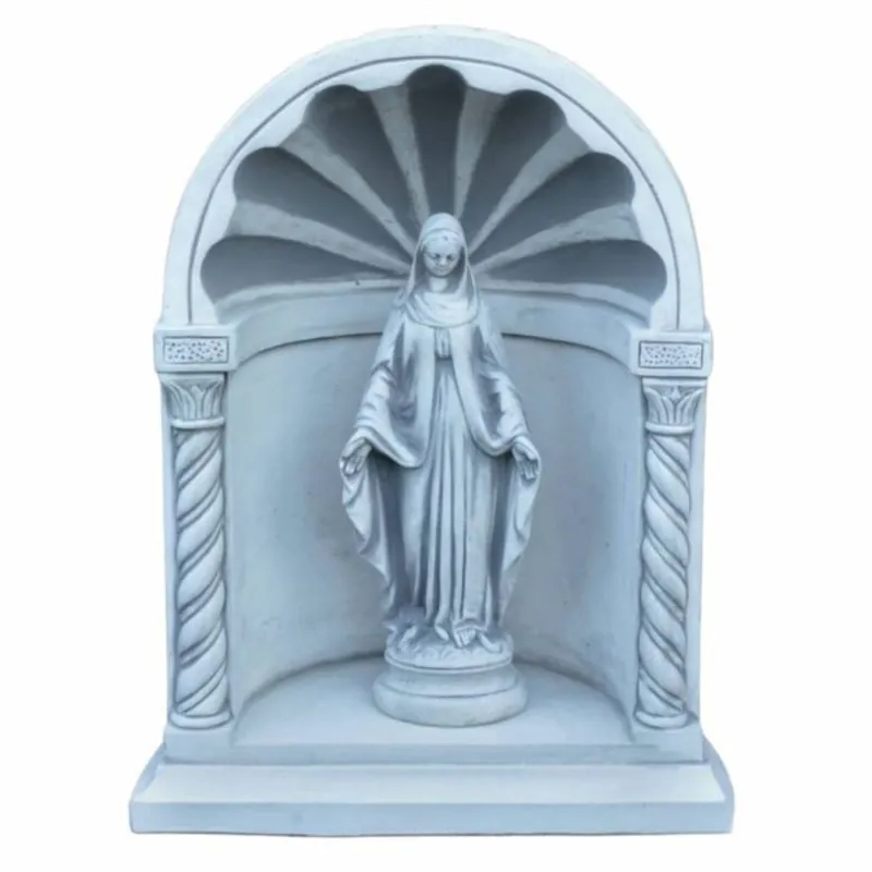 Casa Padrino chapelle décorative de jardin Art Nouveau en béton avec sculpture gris H. 66 cm Nur Heute