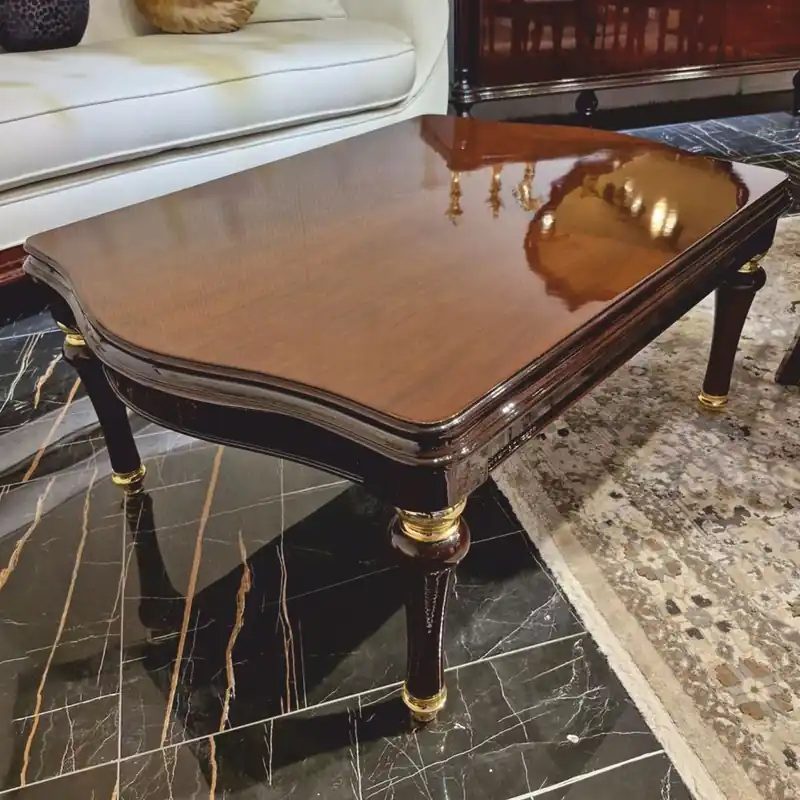 Solange Der Vorrat Reicht Casa Padrino table basse baroque de luxe marron foncé / or 118 cm - Meubles Baroques