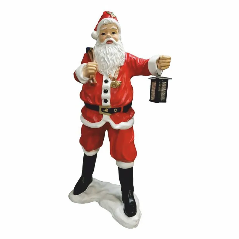 Casa Padrino sculpture décorative Père Noël avec lanterne H. 118 cm - Décoration de Noël Echt