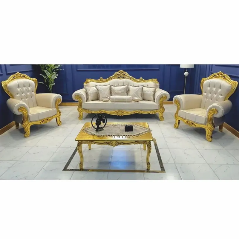 Online Kaufen Casa Padrino ensemble de meubles de salon baroque crème / or - Meubles de style baroque
