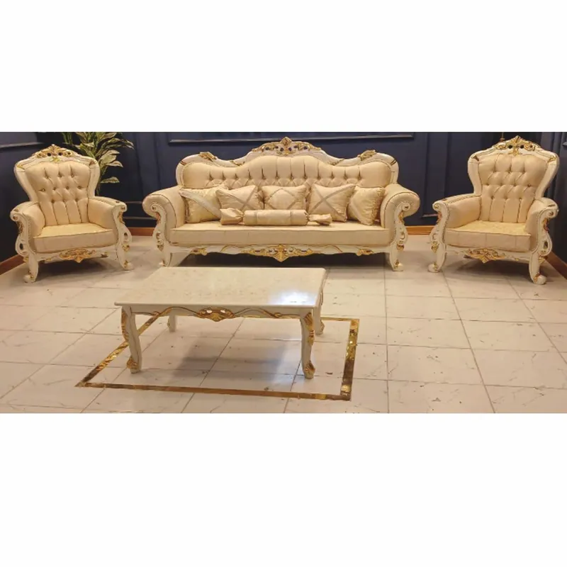 Casa Padrino ensemble de meubles de salon baroque beige / blanc / or - Meubles de style baroque Beliebt