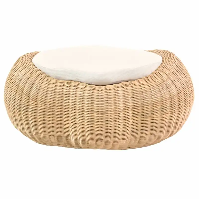 Casa Padrino tabouret de luxe naturel 86,5 cm - Repose-pieds en rotin avec coussin Top-Preis