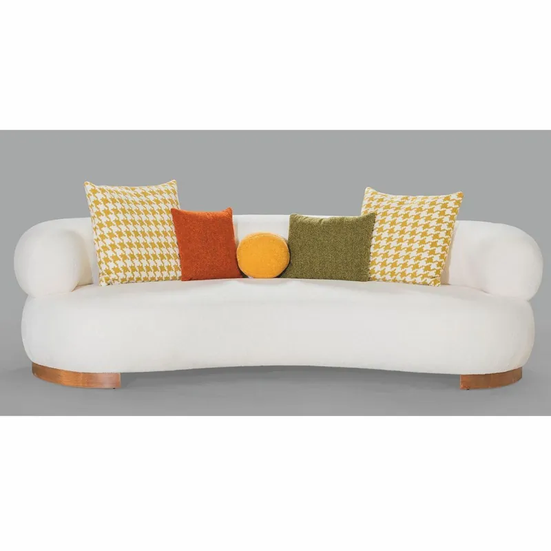 Online Kaufen Casa Padrino canapé de luxe blanc / marron 255 cm - Meubles de salon et d'hôtel