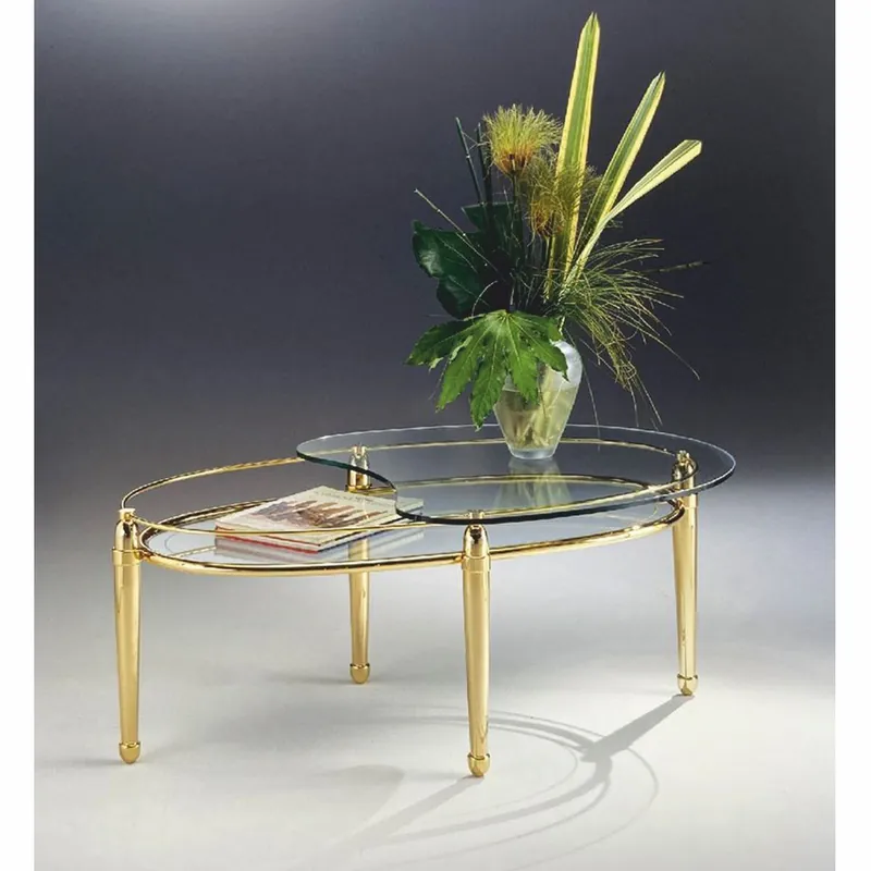 Casa Padrino table basse de luxe en laiton avec plateaux en verre 115 cm - Fabriquée en Italie Preis Gesenkt