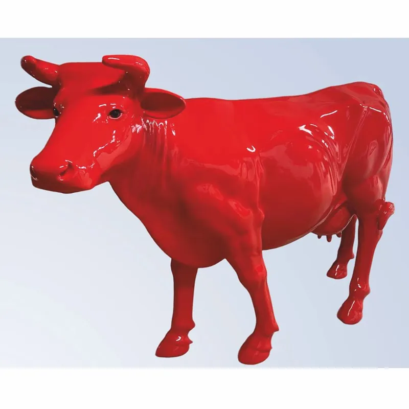 Sonderaktion Casa Padrino sculpture décorative XXL vache rouge 223 x 70 x H. 147 cm - Figurine de jardin
