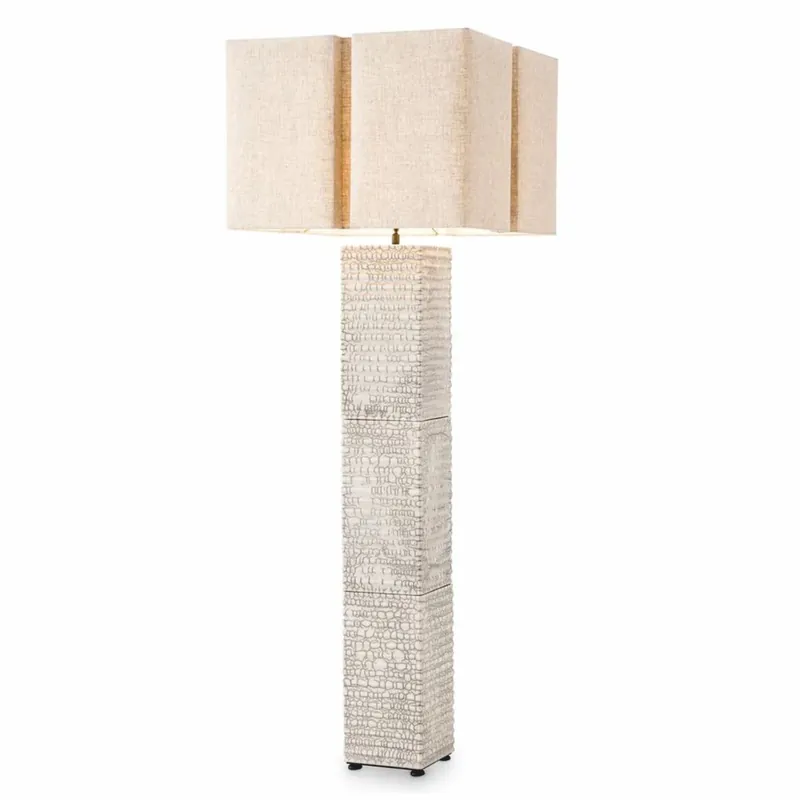 Beliebt Casa Padrino lampadaire de luxe en céramique avec abat-jour blanc antique / beige H. 165 cm