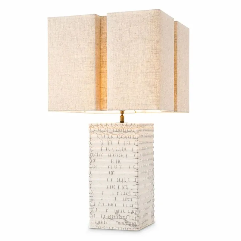 Top-Angebot Casa Padrino lampe de table luxe en céramique avec abat-jour blanc antique / beige H. 79 cm