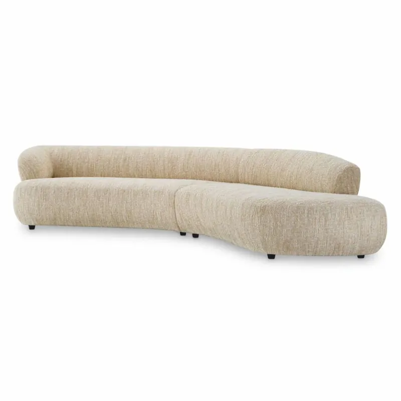 Casa Padrino canapé de luxe crème / noir 360 cm - Canapé courbé de salon et d'hôtel Schnäppchen