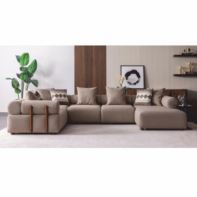 Casa Padrino canapé d'angle de luxe gris / marron 390 cm - Canapé de salon modulable Top-Angebot