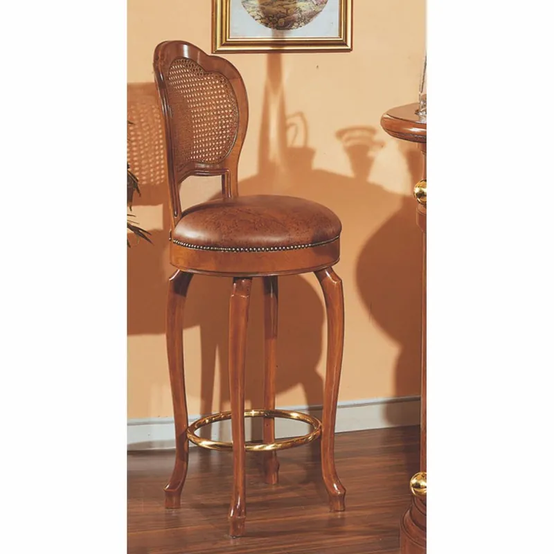 Casa Padrino Chaise de Bar Baroque de Luxe en Cuir Marron / Or H. 118 cm - Meubles de Bar - Fabriqué en Italie Preisknaller
