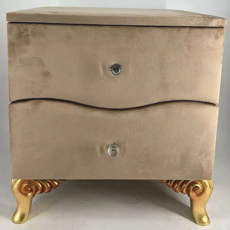 Sale Casa Padrino table de chevet baroque avec 2 tiroirs marron / or - Meubles de chambre style baroque