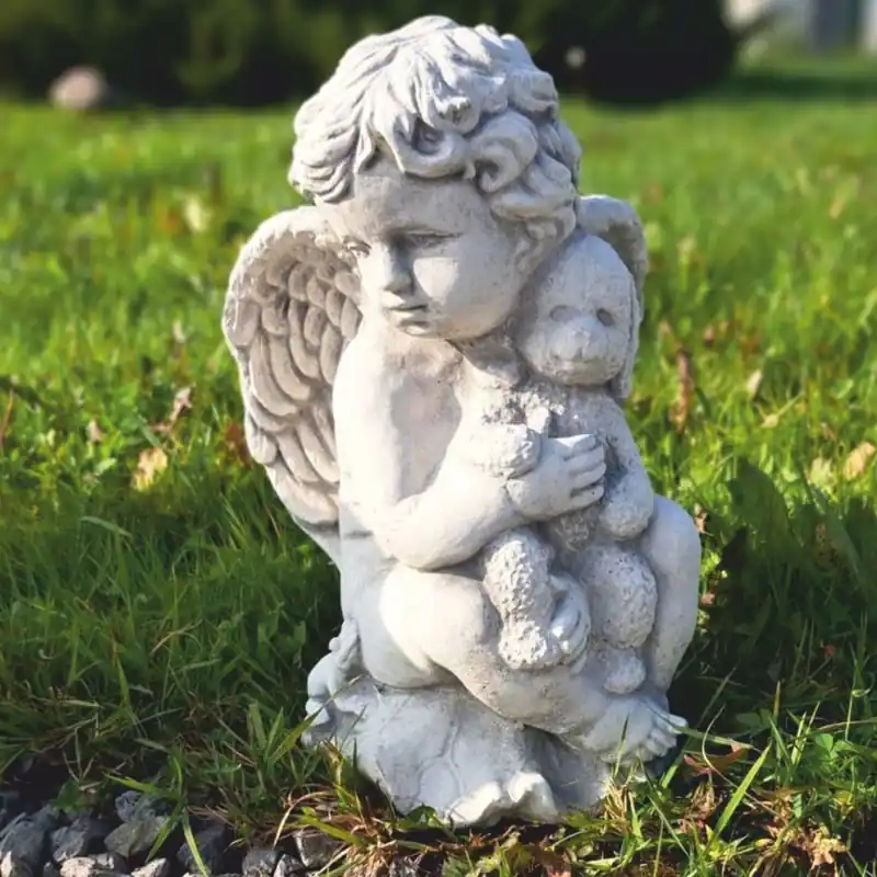 Casa Padrino sculpture de décoration de jardin Art Nouveau ange gris H. 36 cm - Figure de jardin Jetzt Bestellen