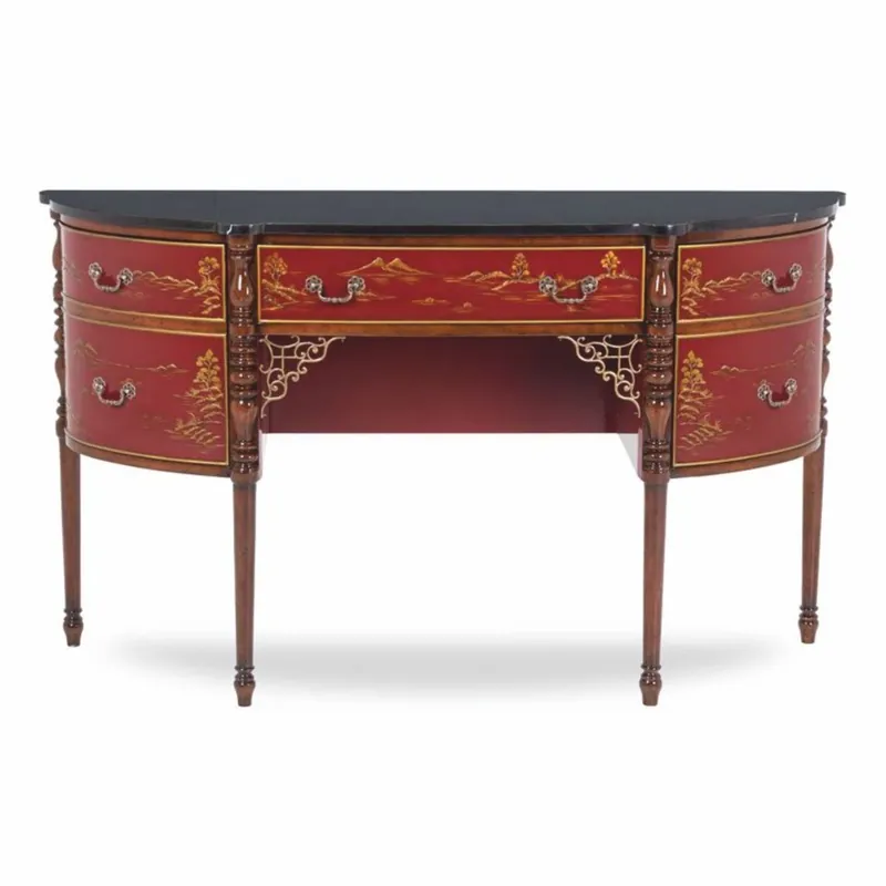 Casa Padrino commode baroque de luxe avec plateau en marbre rouge / marron / or / noir 145 cm Garantierte Lieferung