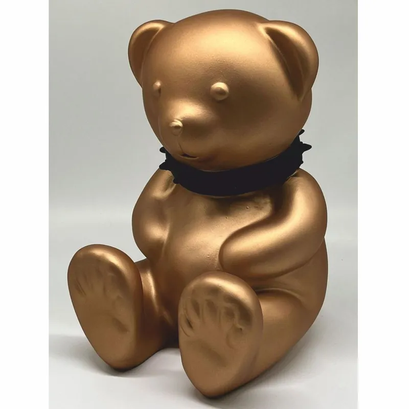 Jetzt Kaufen Casa Padrino figurine décorative ours en peluche avec collier or / noir H. 31 cm - Sculpture décorative