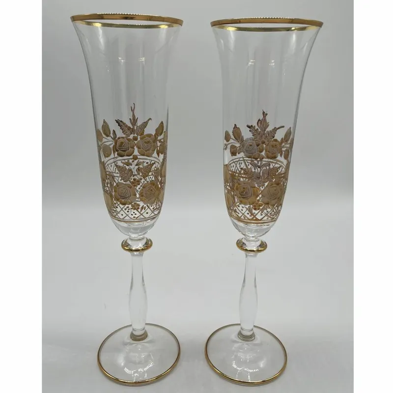 Ausverkauf Casa Padrino ensemble de 2 verres à champagne Art Nouveau de luxe or
