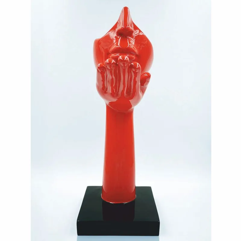 Casa Padrino sculpture décorative rouge / noir H. 50 cm - Décoration de salon Top-Seller