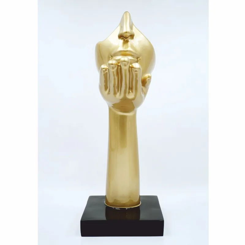 Casa Padrino sculpture décorative or / noir H. 50 cm - Décoration de salon Nur Heute