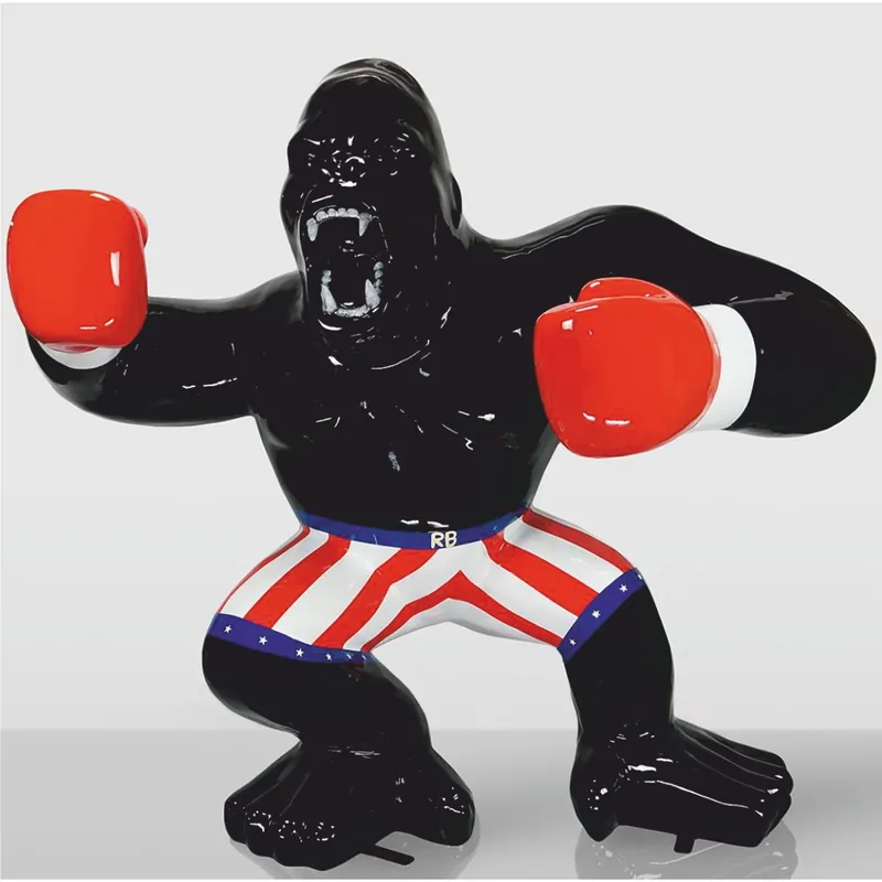 Schnäppchen Casa Padrino sculpture décorative XXL gorille singe avec gants de boxe H. 180 cm
