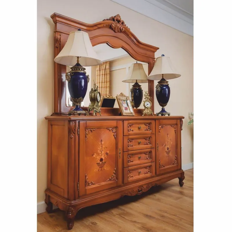 Casa Padrino buffet baroque de luxe avec miroir marron - Meubles de salle à manger de style baroque Highlight