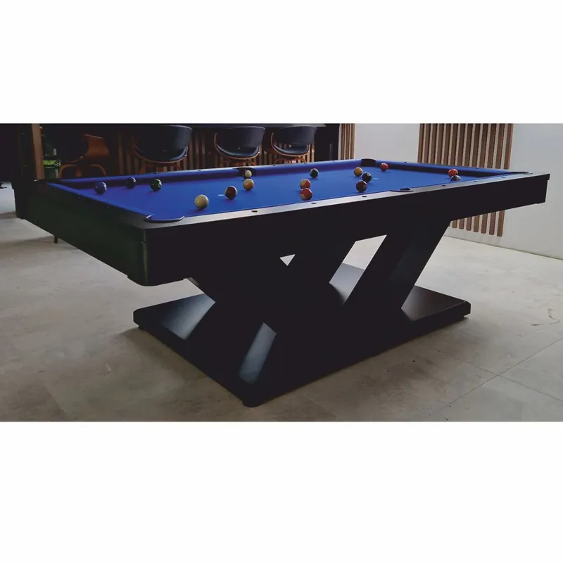 Abverkauf Casa Padrino table de billard / table à manger de luxe 8 pieds noir / bleu