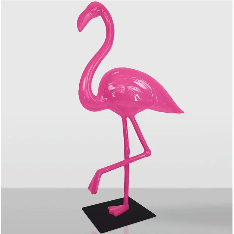 Bestseller Casa Padrino sculpture décorative XXL flamant rose / noir H. 210 cm - Figurine de jardin