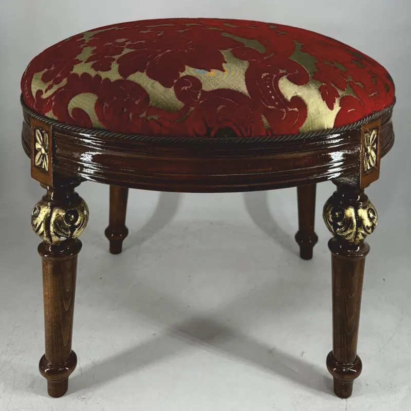 Meistverkauft Tabouret baroque de luxe Pompöös by Casa Padrino rond or / motif rouge / marron or