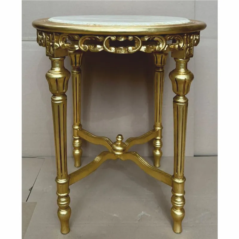 Casa Padrino table d'appoint baroque or / gris Ø 60 x H. 72 cm - Meubles baroques Finale Aktion