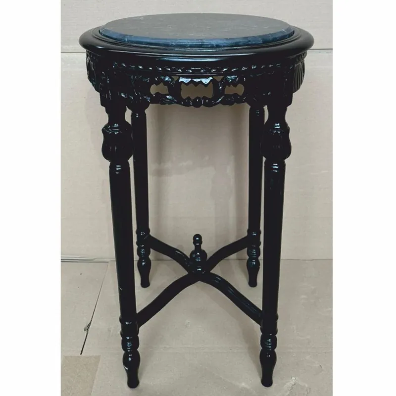 Saisonangebot Casa Padrino table d'appoint baroque noir Ø 45 x H. 72 cm - Meubles baroques
