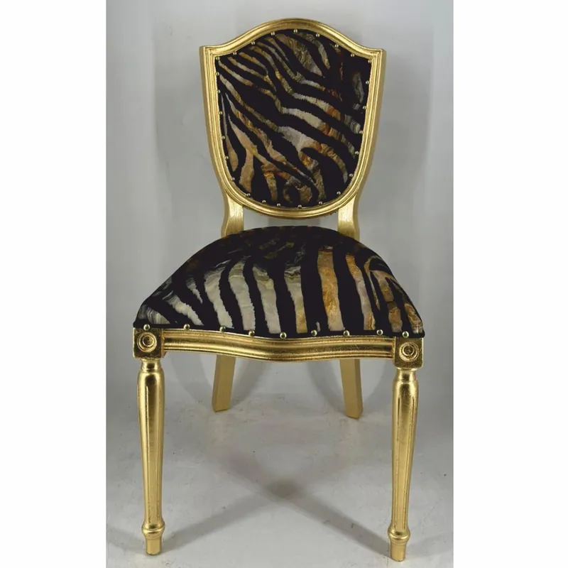 Bestseller Casa Padrino chaise de salle à manger Art Déco or / noir - Meubles de salle à manger Art Déco