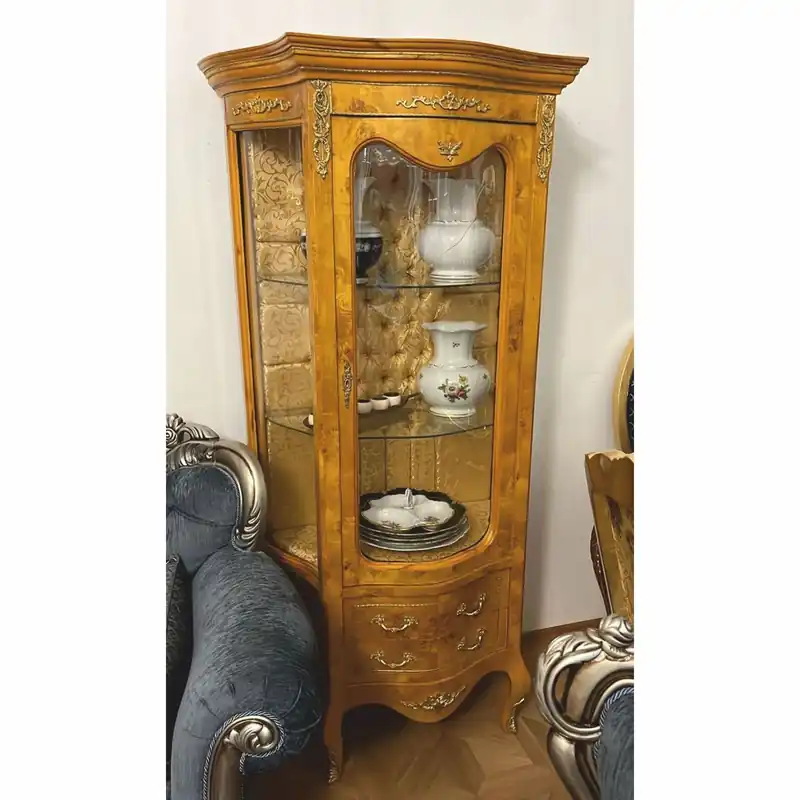 Casa Padrino vitrine baroque érable moucheté / or / laiton H. 175 cm - 1B Marchandises Heißes Angebot