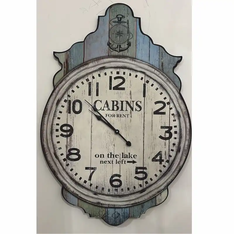 Casa Padrino horloge murale au design rétro gris antique H. 76 cm - Décoration murale Begrenztes Angebot