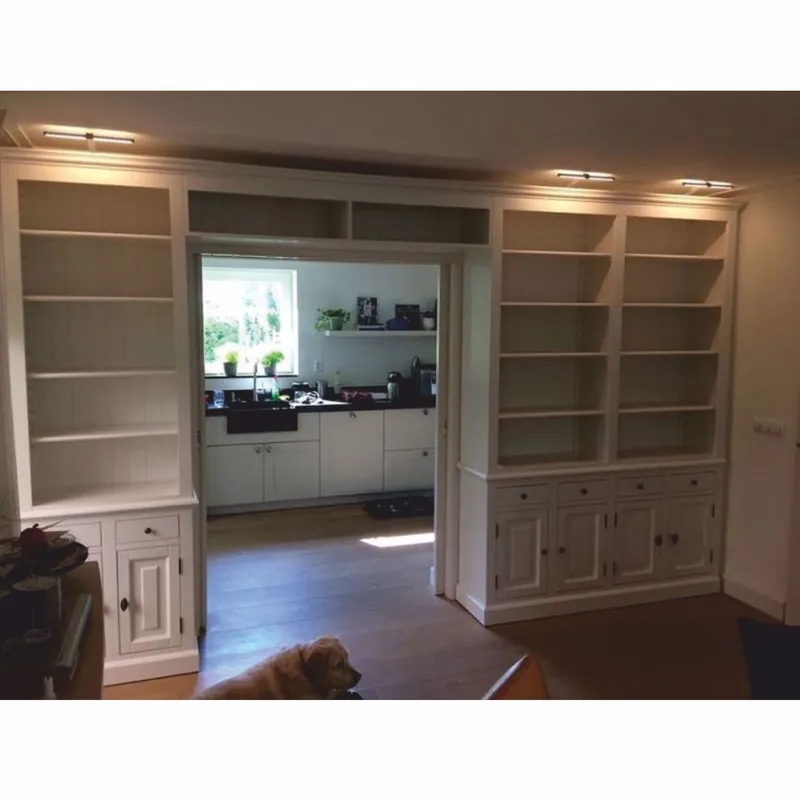 Bestpreis Casa Padrino armoire à livres style campagnard blanc 450 x 40 x H. 260 cm - Meubles de style maison de campagnard