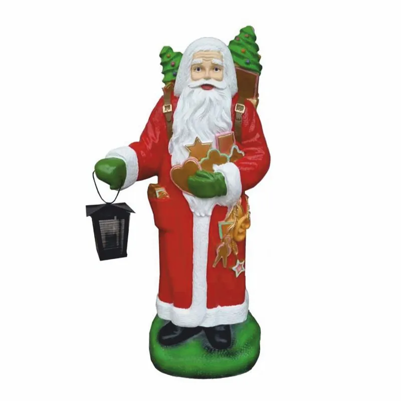 Casa Padrino sculpture décorative Père Noël avec lanterne H. 92 cm - Décoration de Noël Bestseller