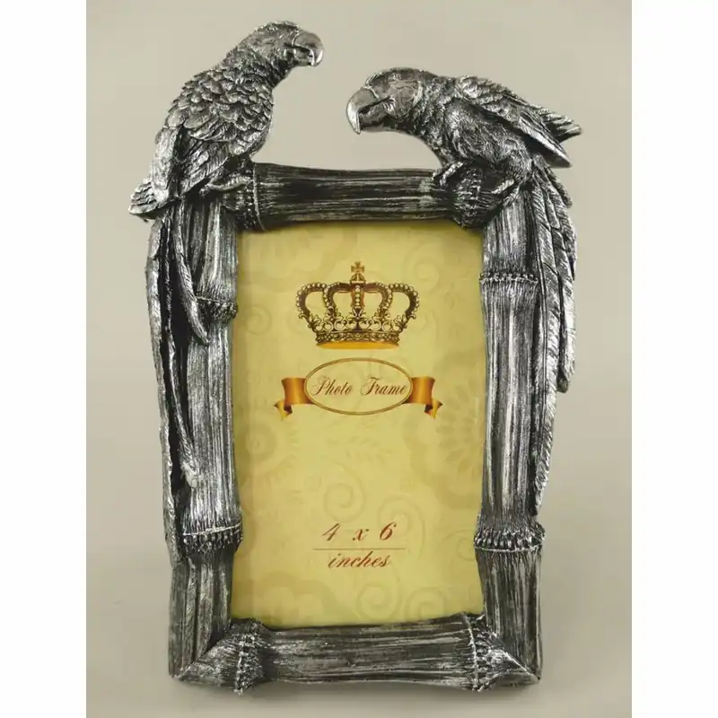 Billig Casa Padrino cadre de photo baroque perroquets argent antique H. 23 cm - Accessoires déco de style baroque
