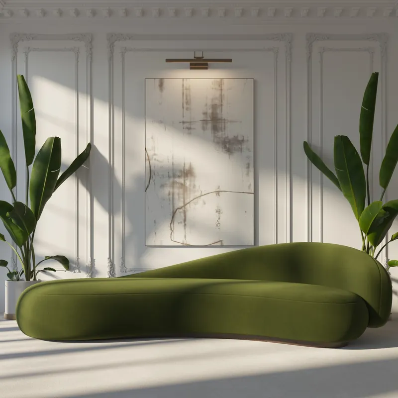 Casa Padrino canapé de luxe en velours côté droit vert / marron foncé 280 cm - Meubles de salon et d'hôtel Billig