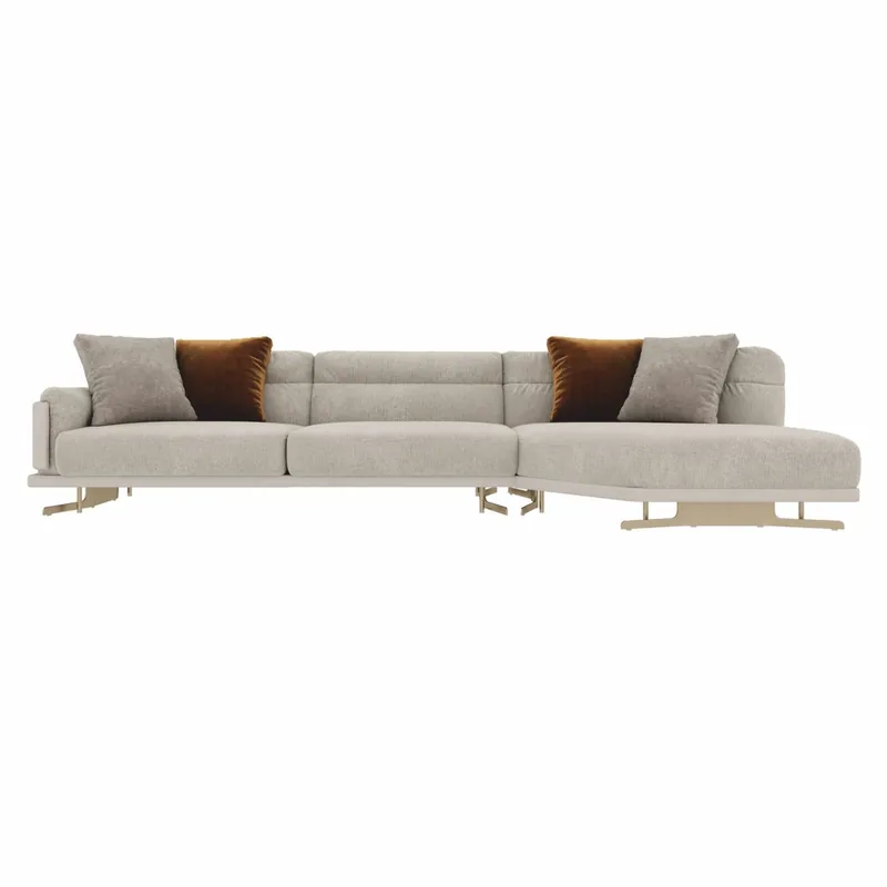 Casa Padrino canapé d'angle de luxe gris / laiton 360 cm - Canapé de salon et d'hôtel Versand Am Gleichen Tag