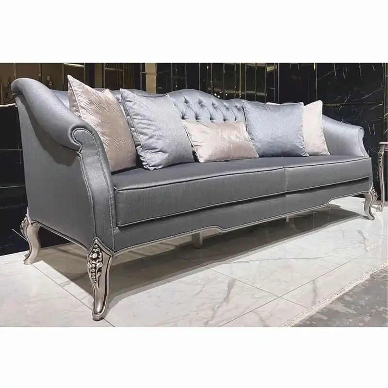 Casa Padrino canapé baroque de luxe bleu clair 225 cm - Meubles de salon de style baroque Bestpreis