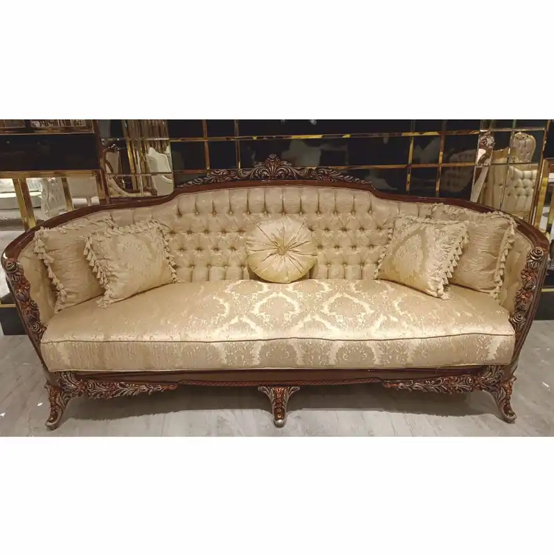 Casa Padrino canapé de salon baroque de luxe or / marron foncé / gris / bronze 245 cm - Meubles baroques Jetzt Bestellen