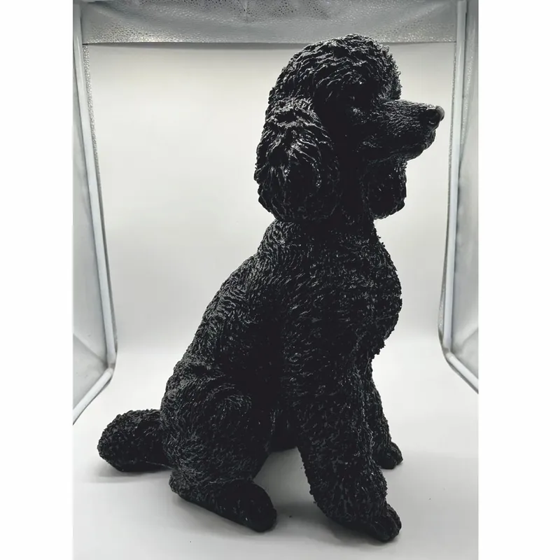 Markenware Casa Padrino figurine décorative chien caniche noir H. 47 cm - Sculpture décorative