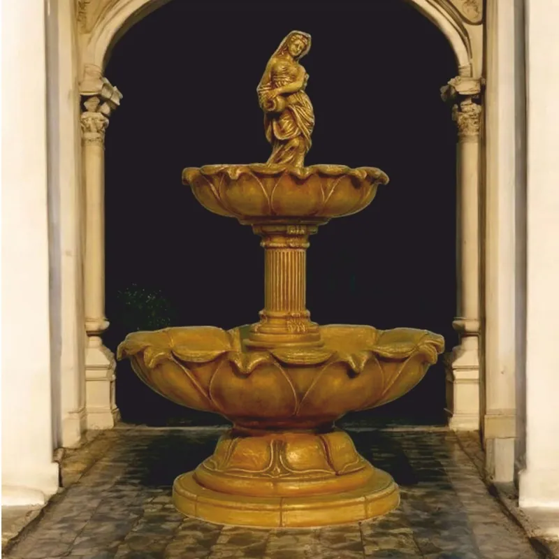 Casa Padrino fontaine baroque beige antique Ø 145 x H. 215 cm - Magnifique fontaine de jardin Versand Am Gleichen Tag